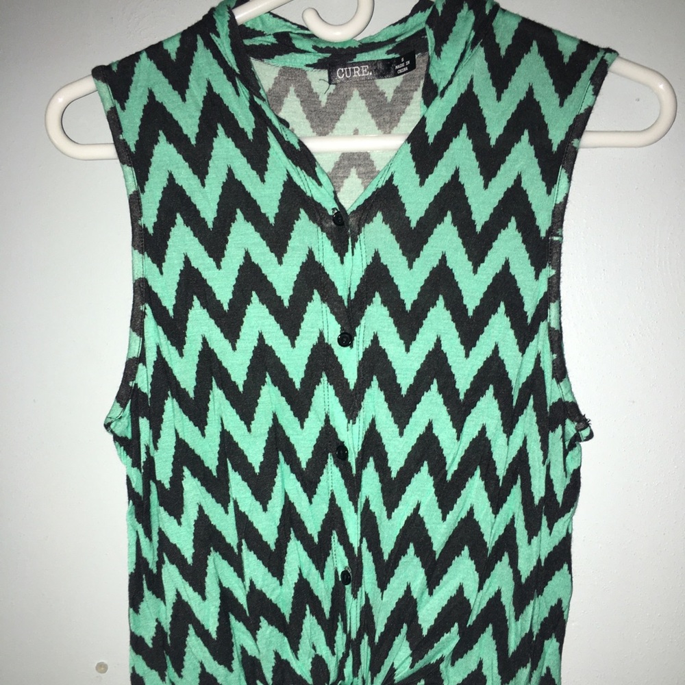 Blue & black tank top. Size s